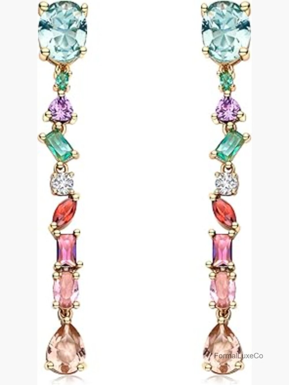 Long Crystal Dangle Drop Earrings for Women Wedding Bridal Rhinestone CZ